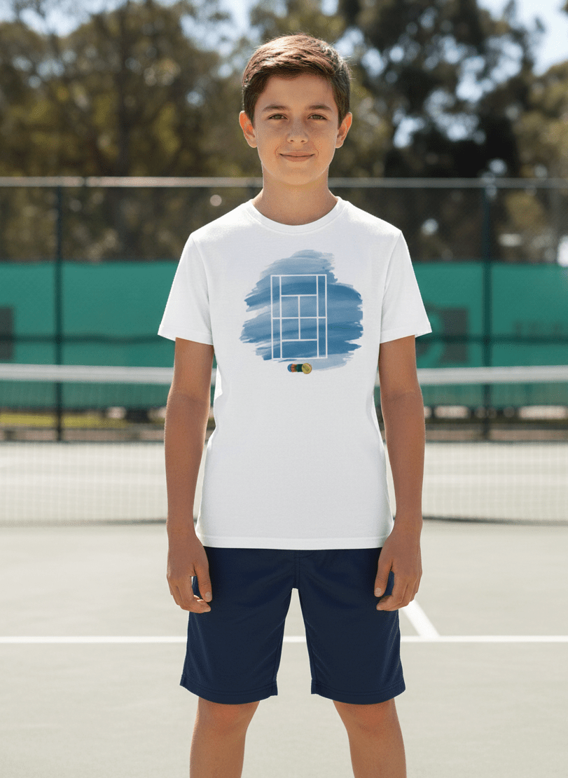 Australia Tennis Performance Kids Crewneck T-shirt - Golden Slam Tennis Apparel