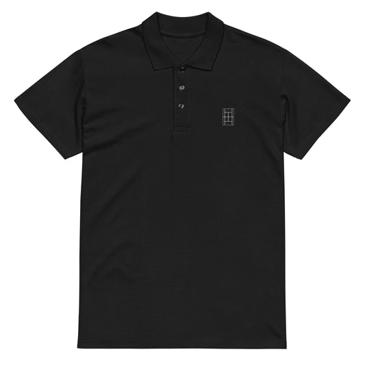 BLACK BEAUTY Premium pique tennis polo black unisex - Golden Slam Tennis Apparel