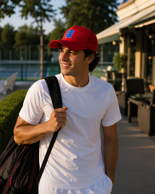 NYC Tennis Trucker Cap red