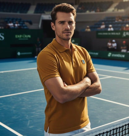 Aussie Tennis Men's Polo Shirt fitted cut - Golden Slam Tennis Apparel