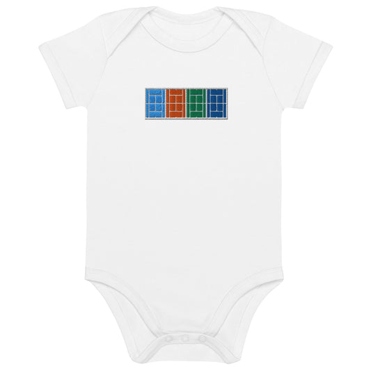 BIG COURTS organic tennis baby bodysuit - Golden Slam Tennis Apparel