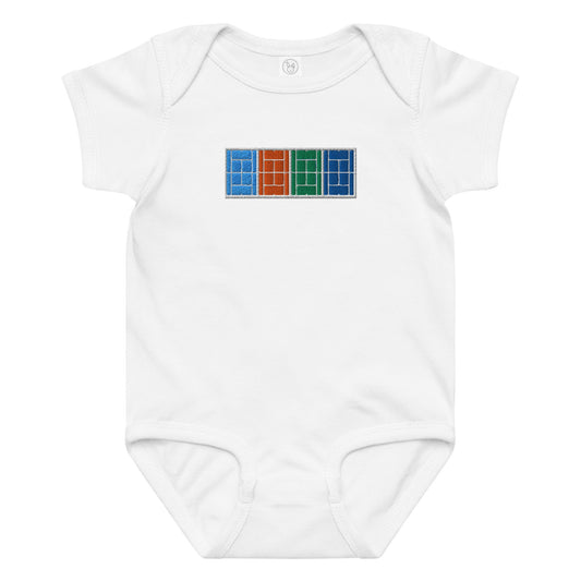 BIG COURTS tennis baby bodysuit - Golden Slam Tennis Apparel