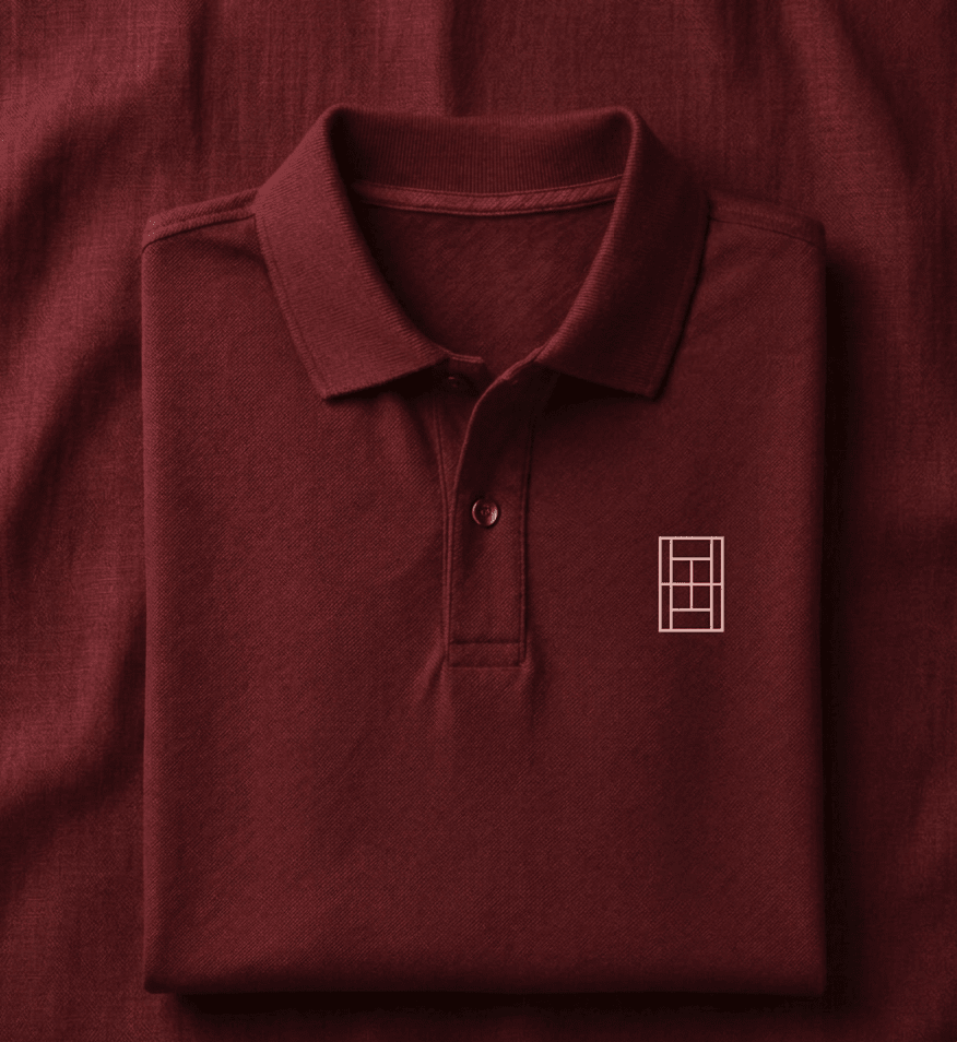 Bordeaux Court - Men's Tennis Polo Shirt fitted cut - Golden Slam Tennis Apparel