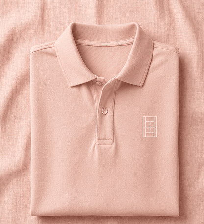 Champagne Blush - Men's Tennis Polo Shirt fitted cut - Golden Slam Tennis Apparel