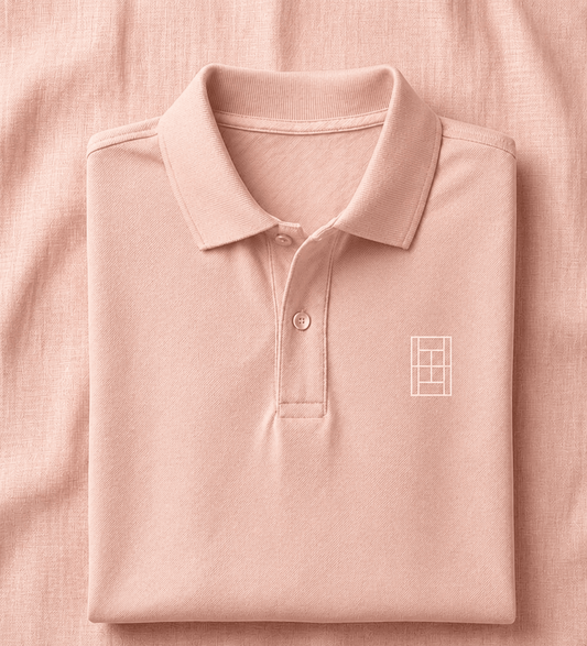 Champagne Blush - Men's Tennis Polo Shirt fitted cut - Golden Slam Tennis Apparel