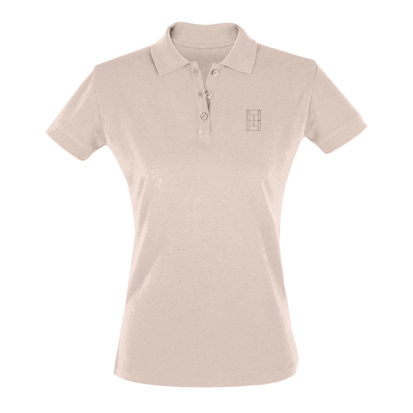 Champagne Blush - Women's Tennis Polo Shirt fitted cut - Golden Slam Tennis Apparel