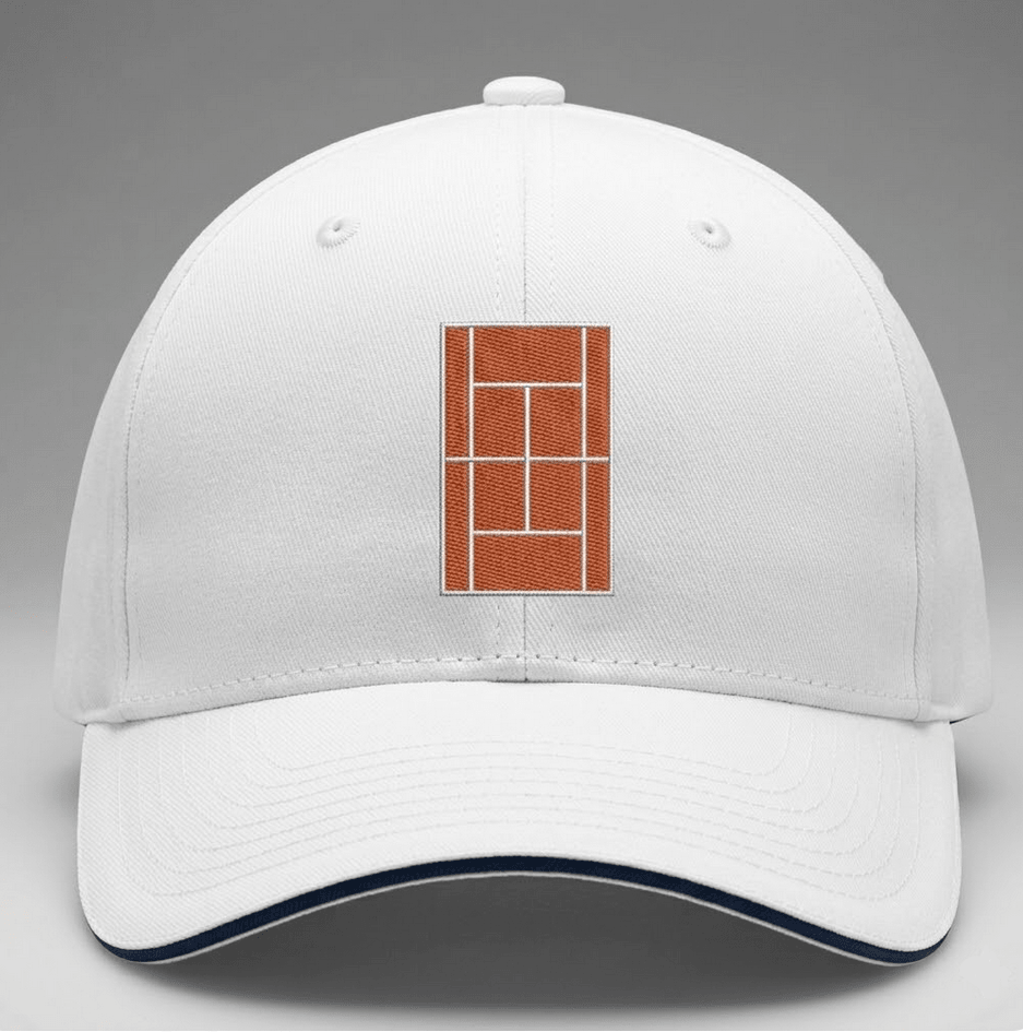CLAY Court Tennis Tech Cap white - Golden Slam Tennis Apparel