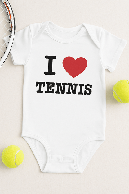 I Love Tennis baby bodysuit - Golden Slam Tennis Apparel
