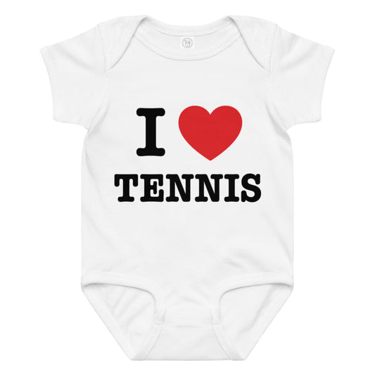 I Love Tennis baby bodysuit - Golden Slam Tennis Apparel