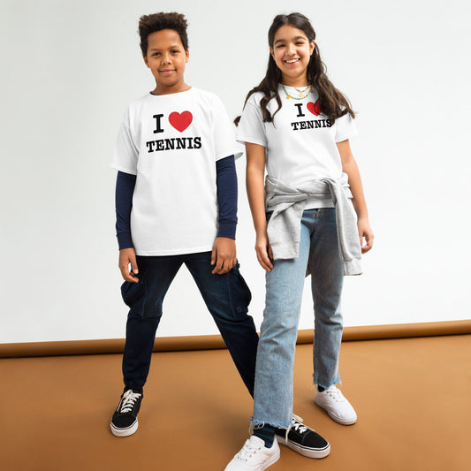 I Love Tennis t-shirt, older kids - Golden Slam Tennis Apparel