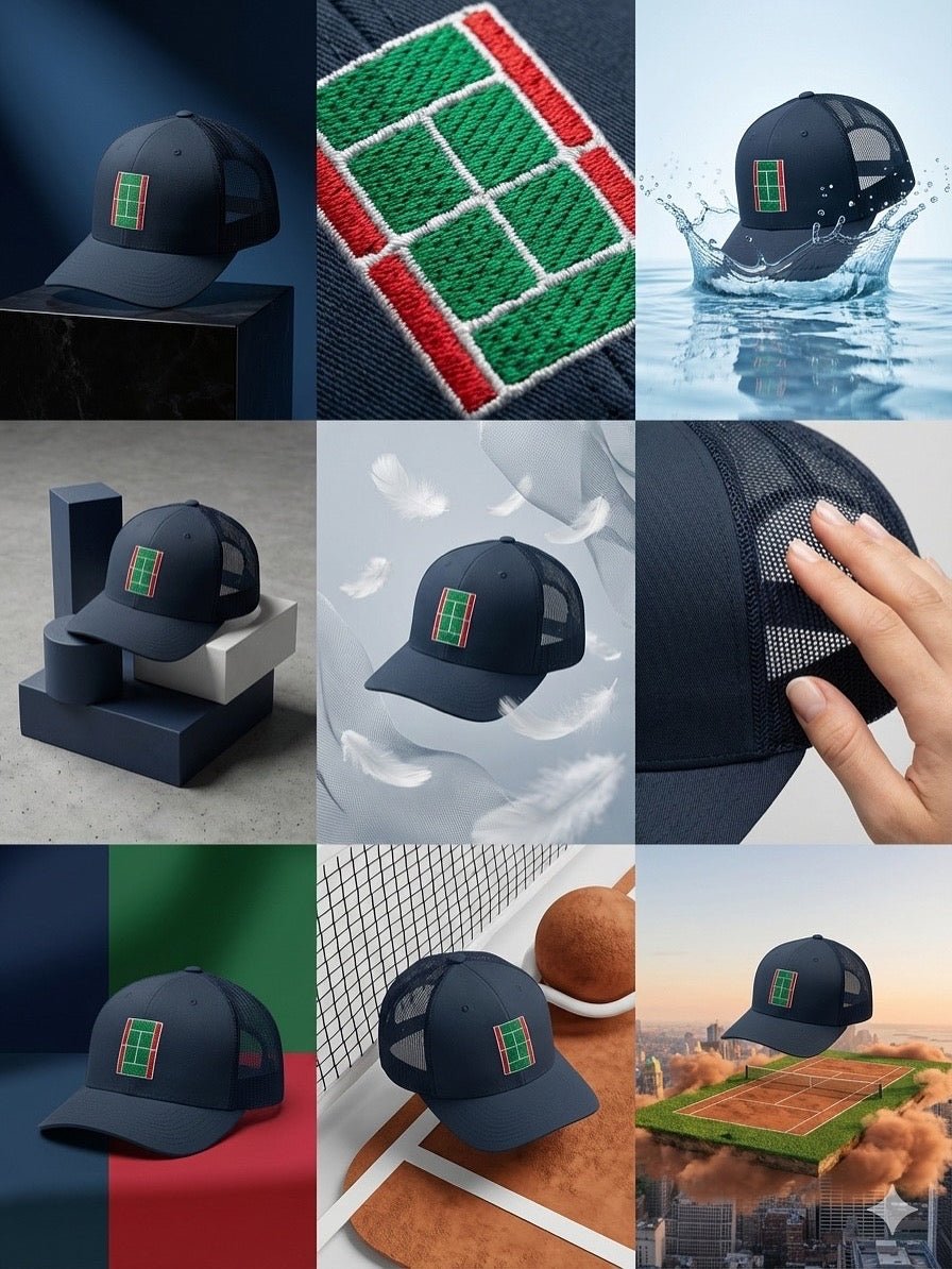 ITALY Tennis Trucker Cap - Golden Slam Tennis Apparel