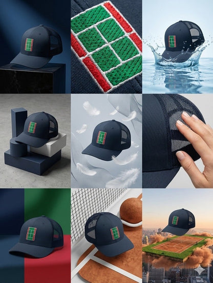 ITALY Tennis Trucker Cap - Golden Slam Tennis Apparel