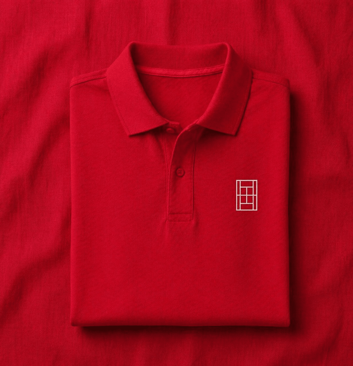 Match Point Red - Men's Polo Shirt fitted cut - Golden Slam Tennis Apparel