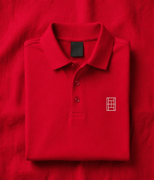 Match Point Red - Women's Polo Shirt fitted cut - Golden Slam Tennis Apparel