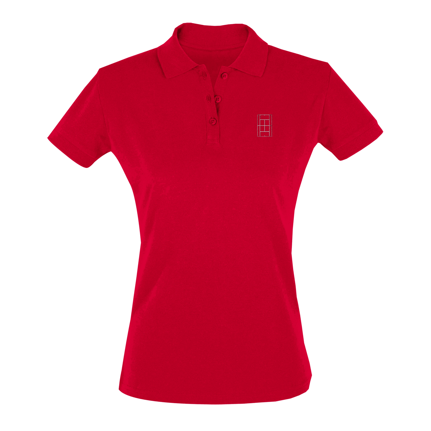 Match Point Red - Women's Polo Shirt fitted cut - Golden Slam Tennis Apparel