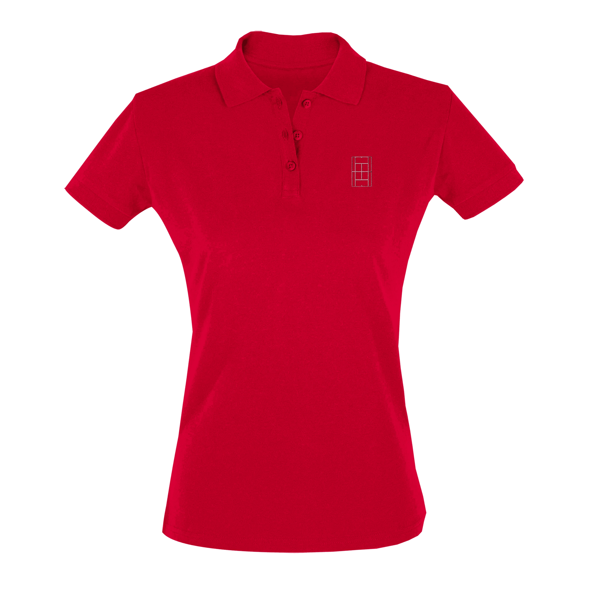 Match Point Red - Women's Polo Shirt fitted cut - Golden Slam Tennis Apparel