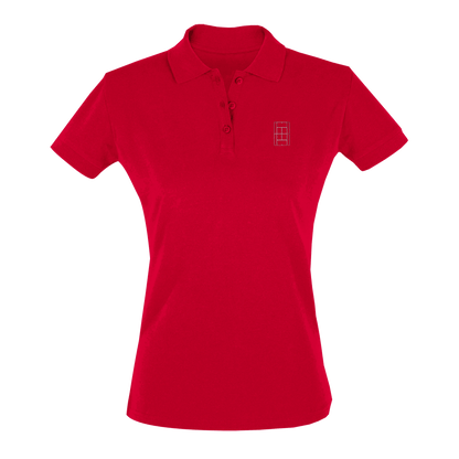 Match Point Red - Women's Polo Shirt fitted cut - Golden Slam Tennis Apparel