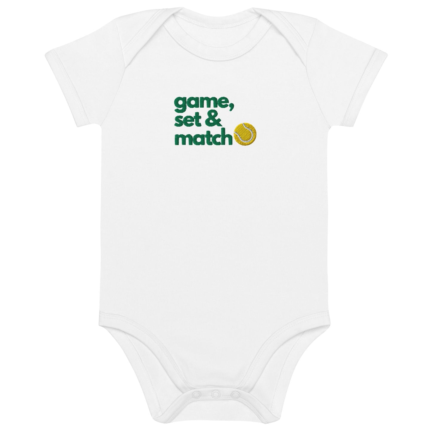 MATCH tennis organic baby bodysuit - Golden Slam Tennis Apparel