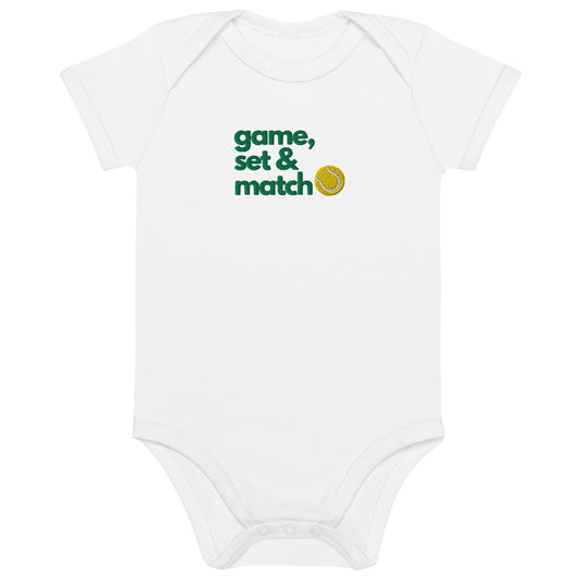 MATCH tennis organic baby bodysuit - Golden Slam Tennis Apparel