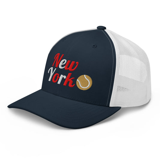 New York Tennis Trucker Cap USA - Golden Slam Tennis Apparel