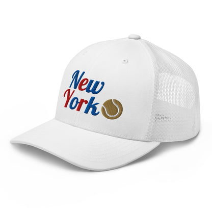 New York Tennis Trucker Cap USA white - Golden Slam Tennis Apparel