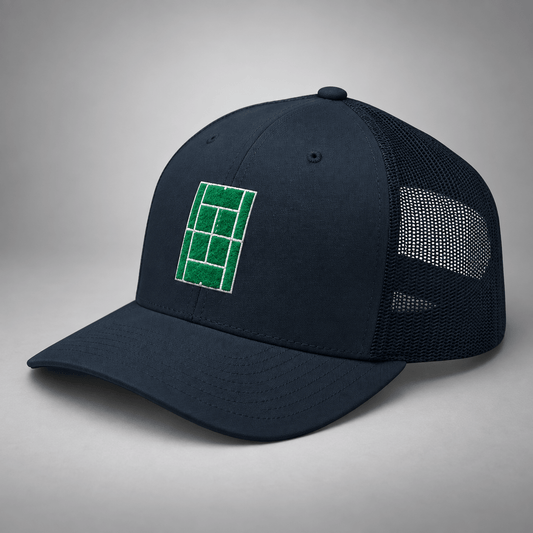 QUEENS Tennis Trucker Cap – Navy - Golden Slam Tennis Apparel