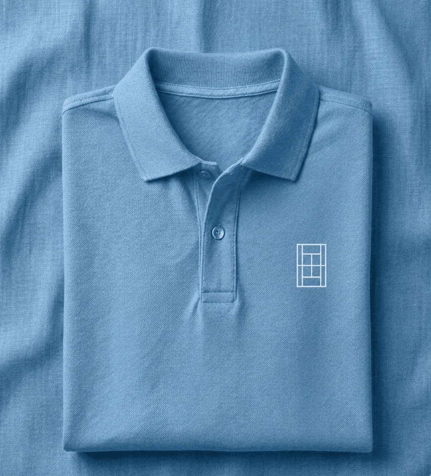 Riviera Blue - Men's Tennis Polo Shirt fitted cut - Golden Slam Tennis Apparel