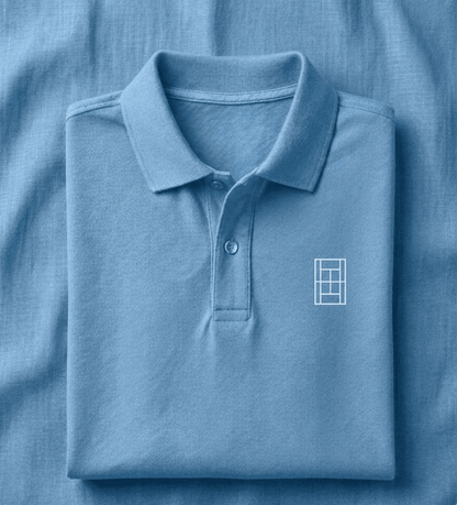 Riviera Blue - Men's Tennis Polo Shirt fitted cut - Golden Slam Tennis Apparel