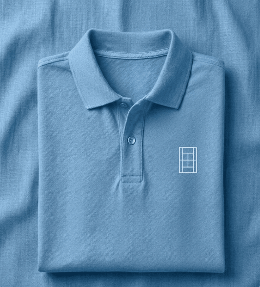 Riviera Blue - Men's Tennis Polo Shirt fitted cut - Golden Slam Tennis Apparel