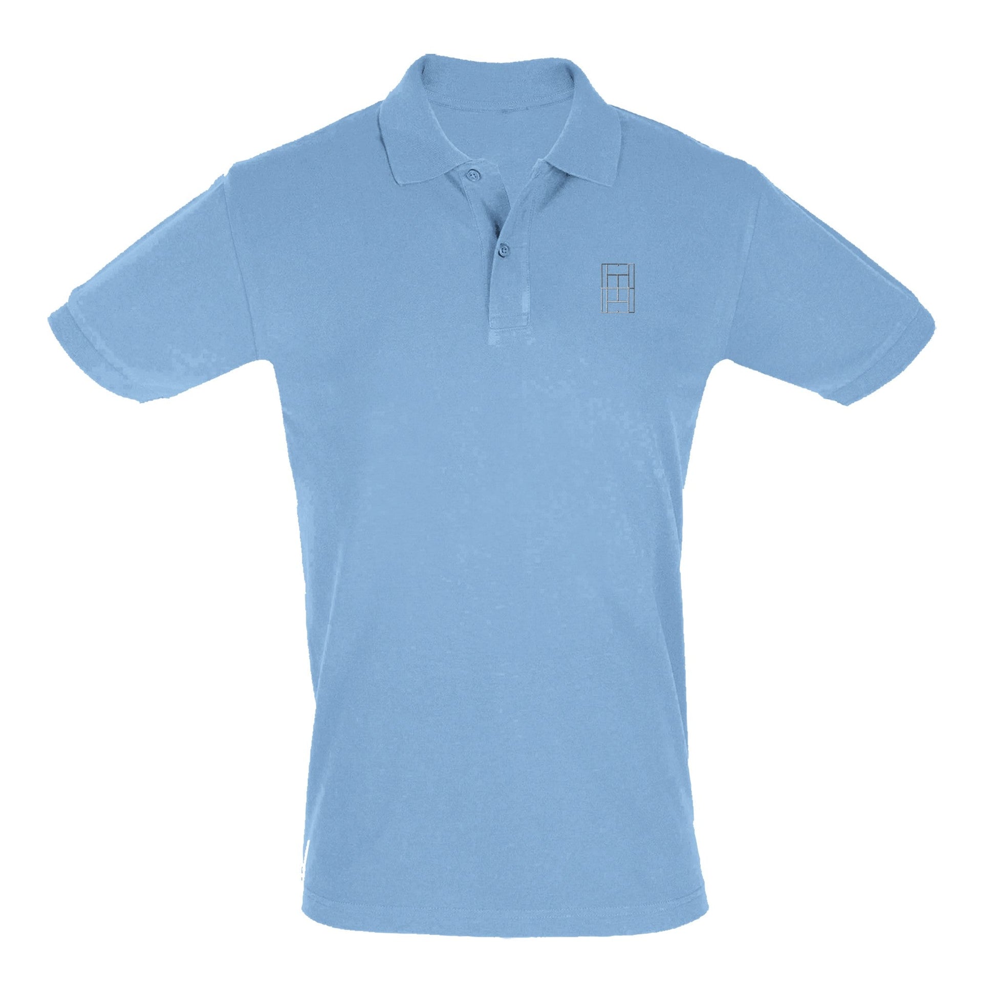 Riviera Blue - Men's Tennis Polo Shirt fitted cut - Golden Slam Tennis Apparel