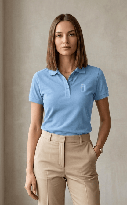 Riviera Blue - Women's Tennis Polo Shirt fitted cut - Golden Slam Tennis Apparel