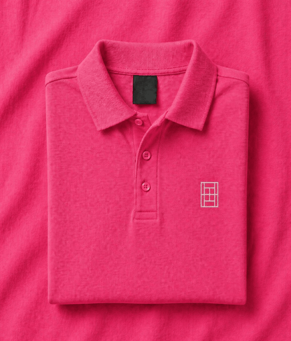 Rose Court - Men's Tennis Polo Shirt fitted cut - Golden Slam Tennis Apparel