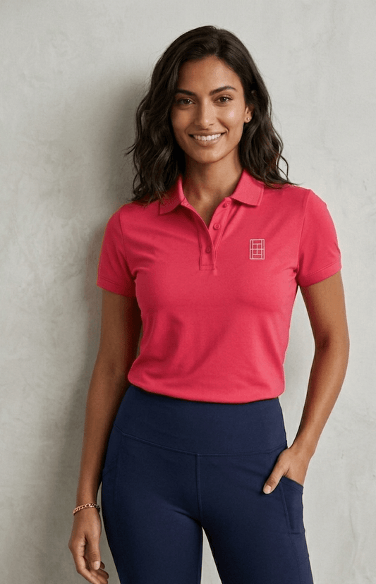 Rose Court - Women's Tennis Polo Shirt fitted cut - Golden Slam Tennis Apparel