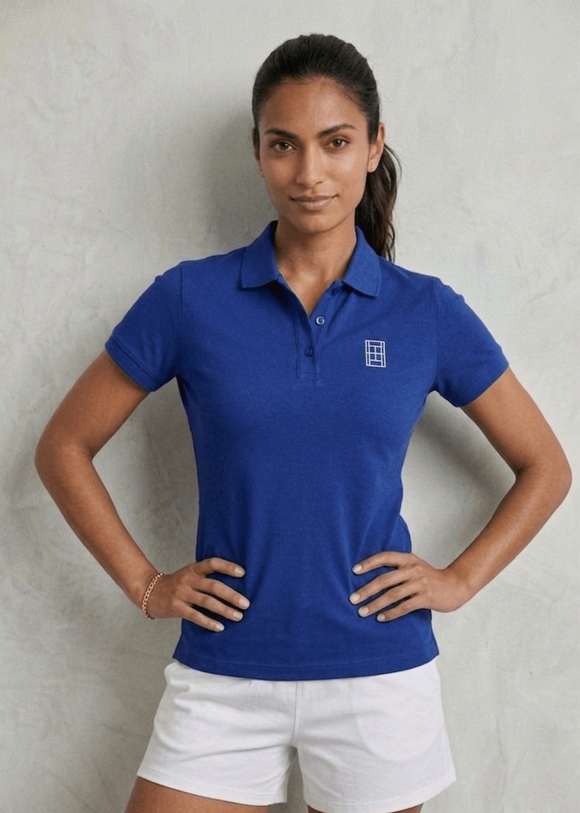 Royal Court Blue - Women's Tennis Polo Shirt fitted cut - Golden Slam Tennis Apparel