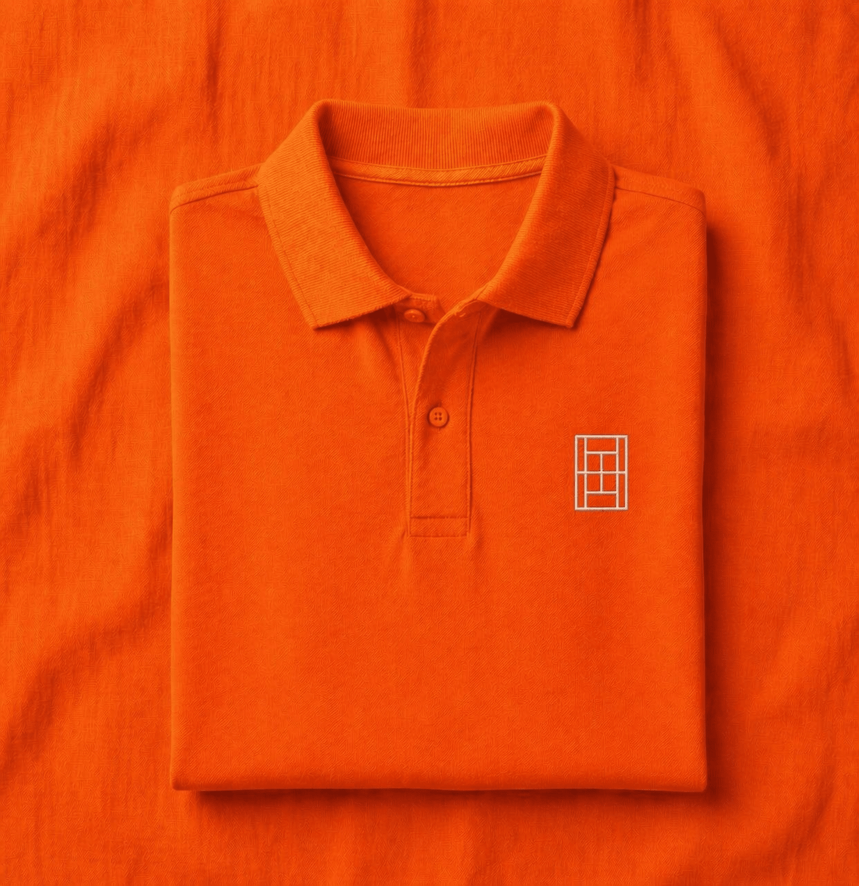 Sunset Orange - Men's Tennis Polo Shirt fitted cut - Golden Slam Tennis Apparel