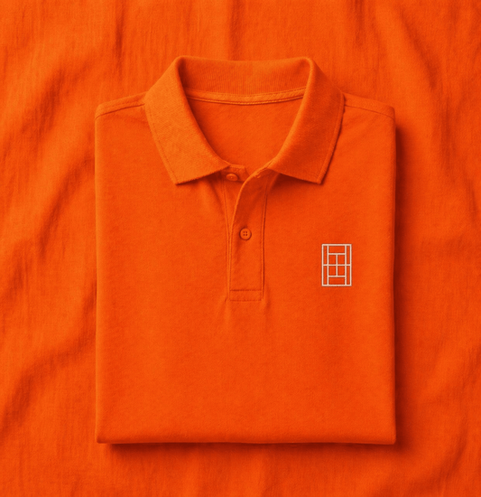 Sunset Orange - Men's Tennis Polo Shirt fitted cut - Golden Slam Tennis Apparel