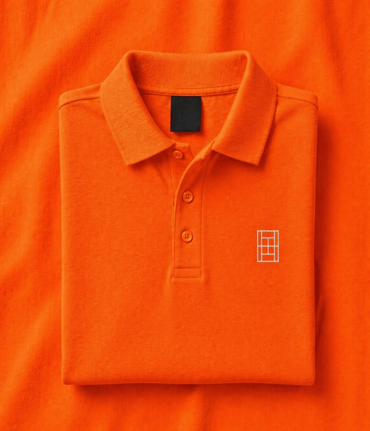 Sunset Orange - Women's Tennis Polo Shirt fitted cut - Golden Slam Tennis Apparel