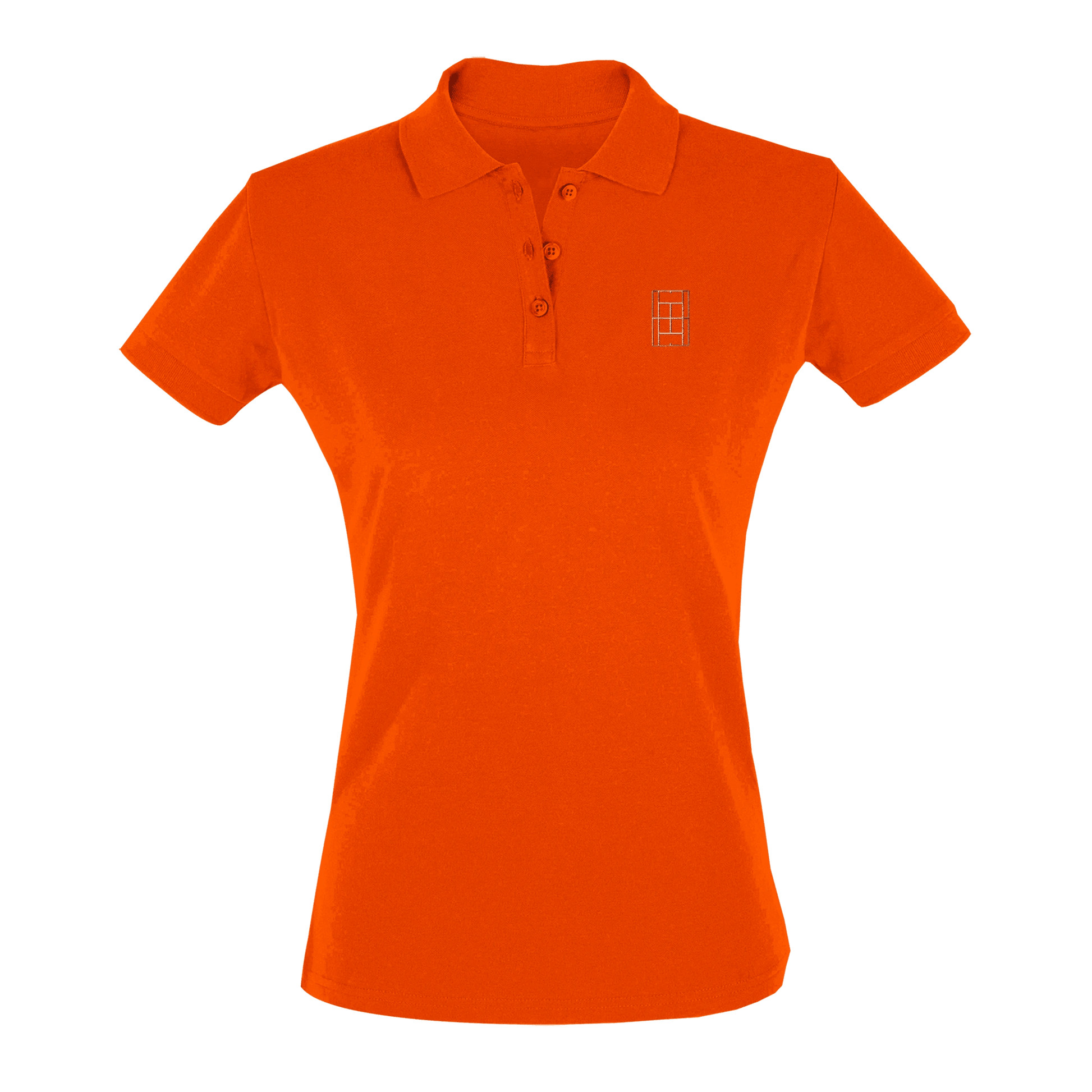 Sunset Orange - Women's Tennis Polo Shirt fitted cut - Golden Slam Tennis Apparel