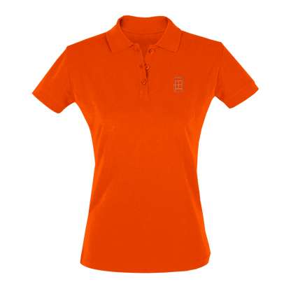 Sunset Orange - Women's Tennis Polo Shirt fitted cut - Golden Slam Tennis Apparel