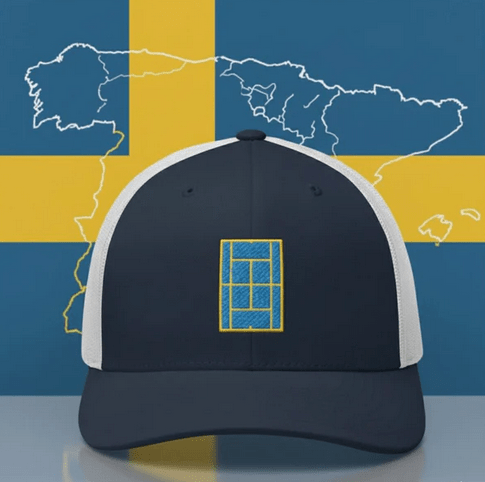 SWEDEN Tennis Trucker Cap - Golden Slam Tennis Apparel