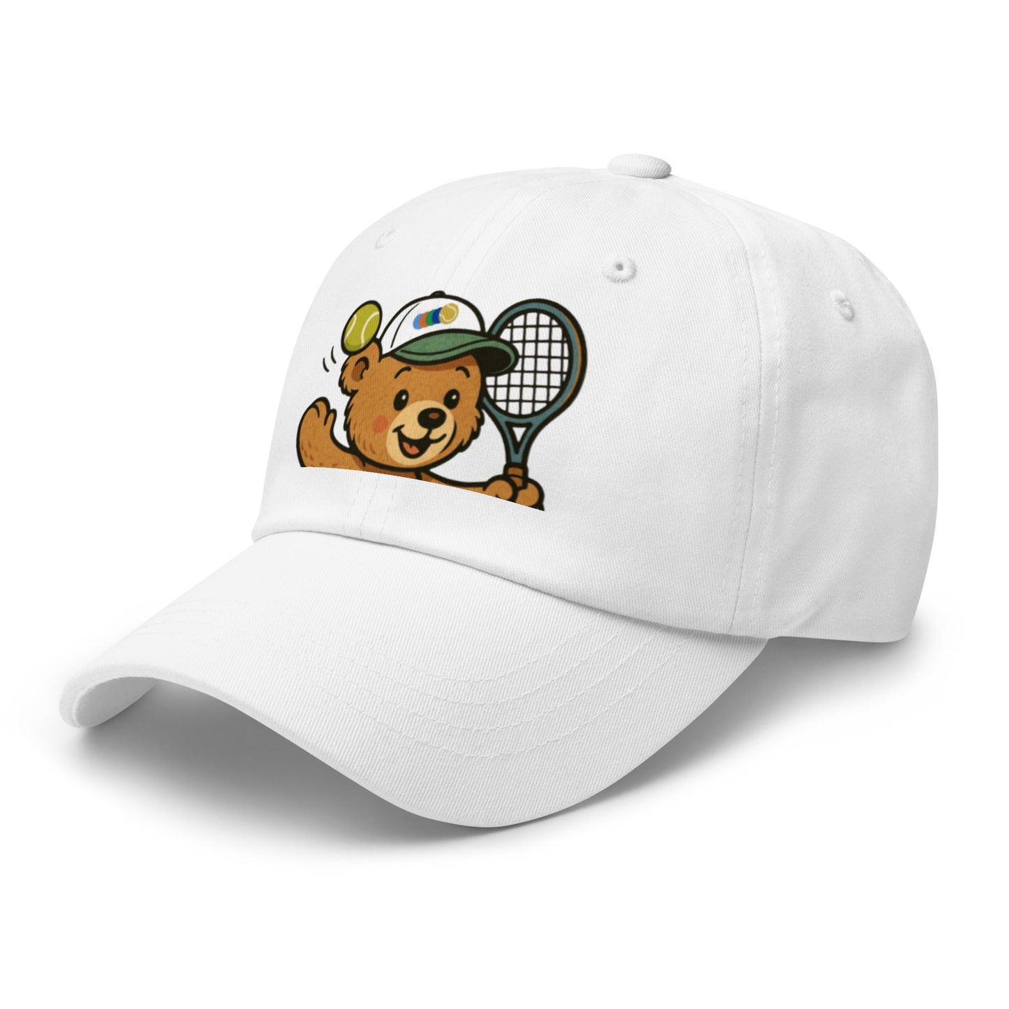 Teddy bear tennis cap white - Golden Slam Tennis Apparel