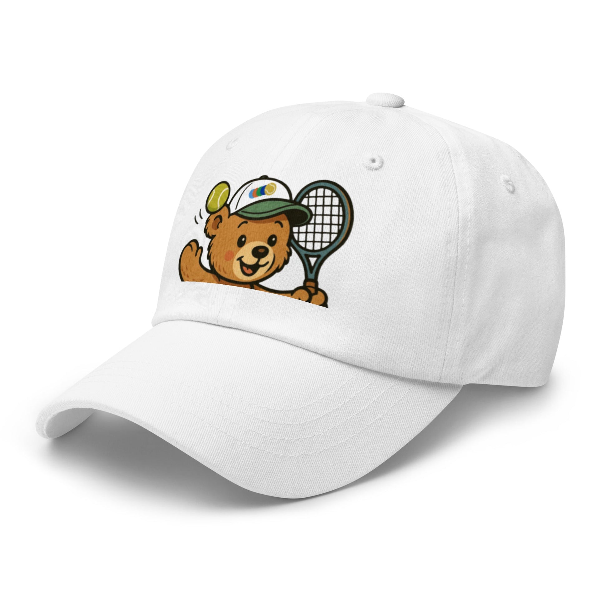 Teddy bear tennis cap white - Golden Slam Tennis Apparel