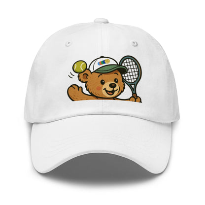 Teddy bear tennis cap white- Golden Slam Tennis Apparel