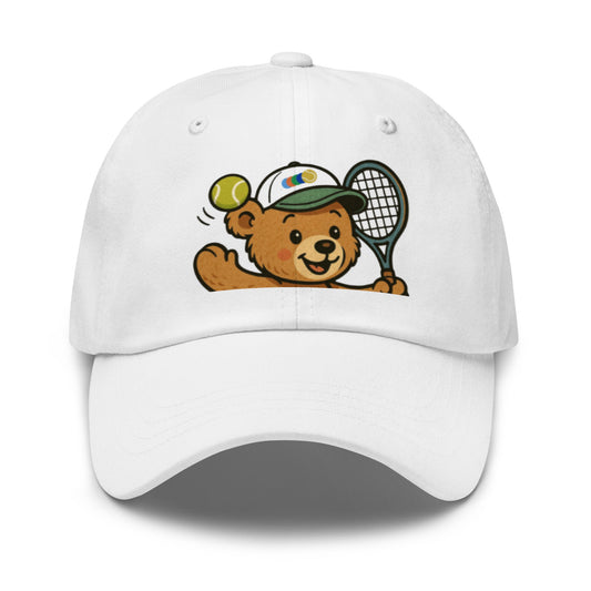 Teddy bear tennis cap white- Golden Slam Tennis Apparel