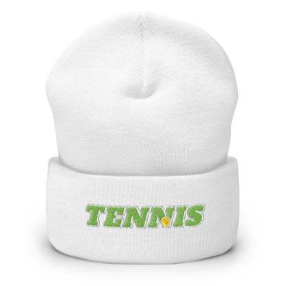 TENNIS Beanie Unisex white - Golden Slam Tennis Apparel
