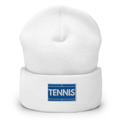 TENNIS COURT Beanie Unisex white - Golden Slam Tennis Apparel