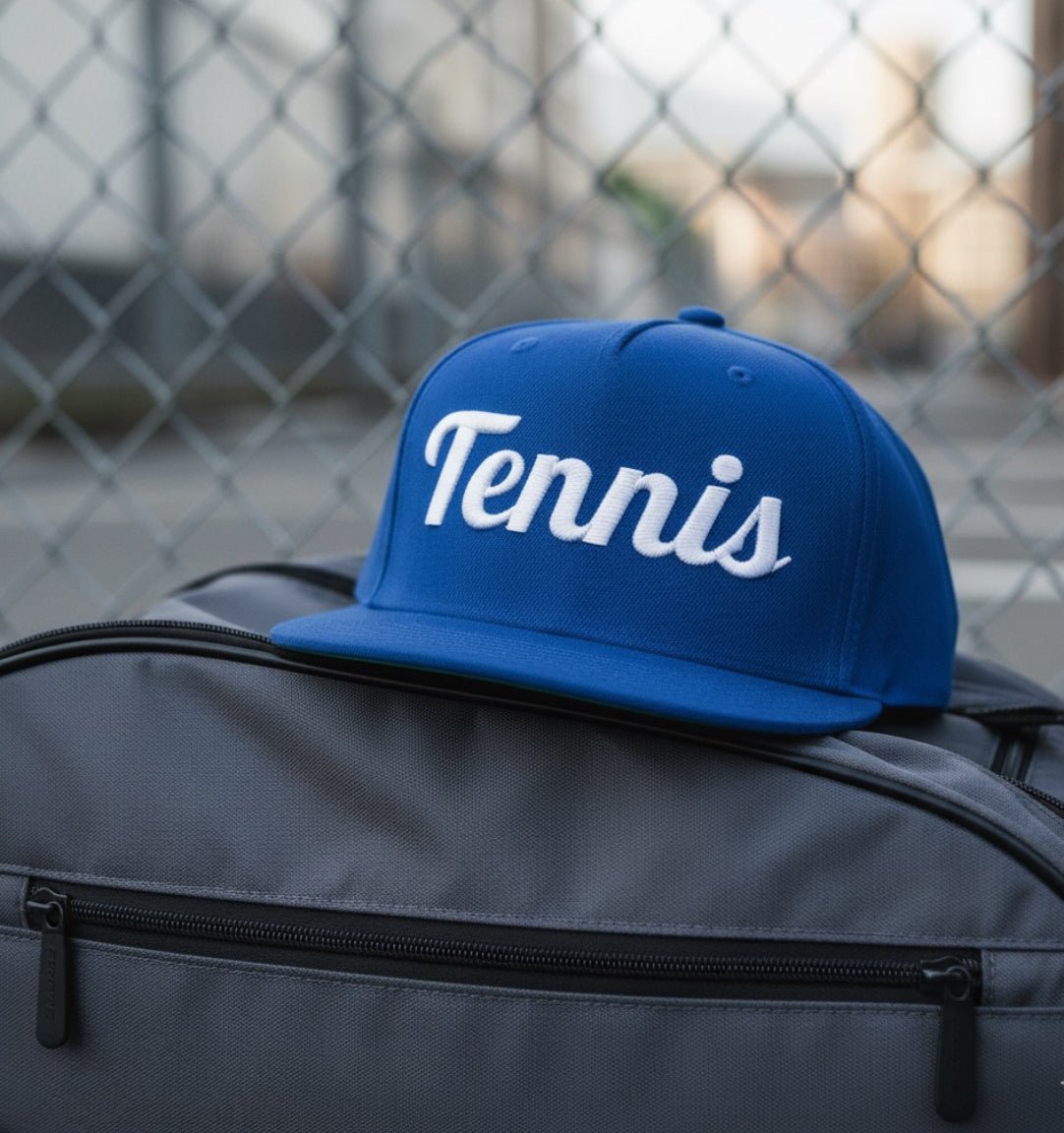 TENNIS Flat Bill Cap Blue - Golden Slam Tennis Apparel