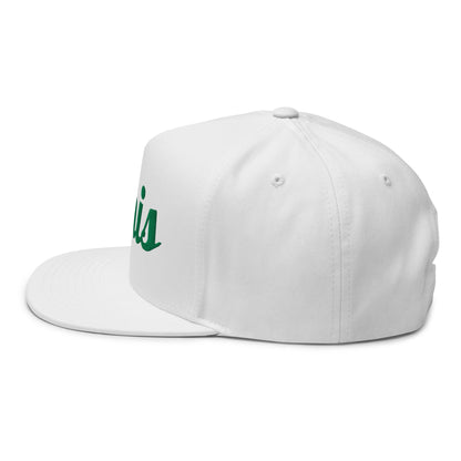 TENNIS Flat Bill Cap White - Golden Slam Tennis Apparel