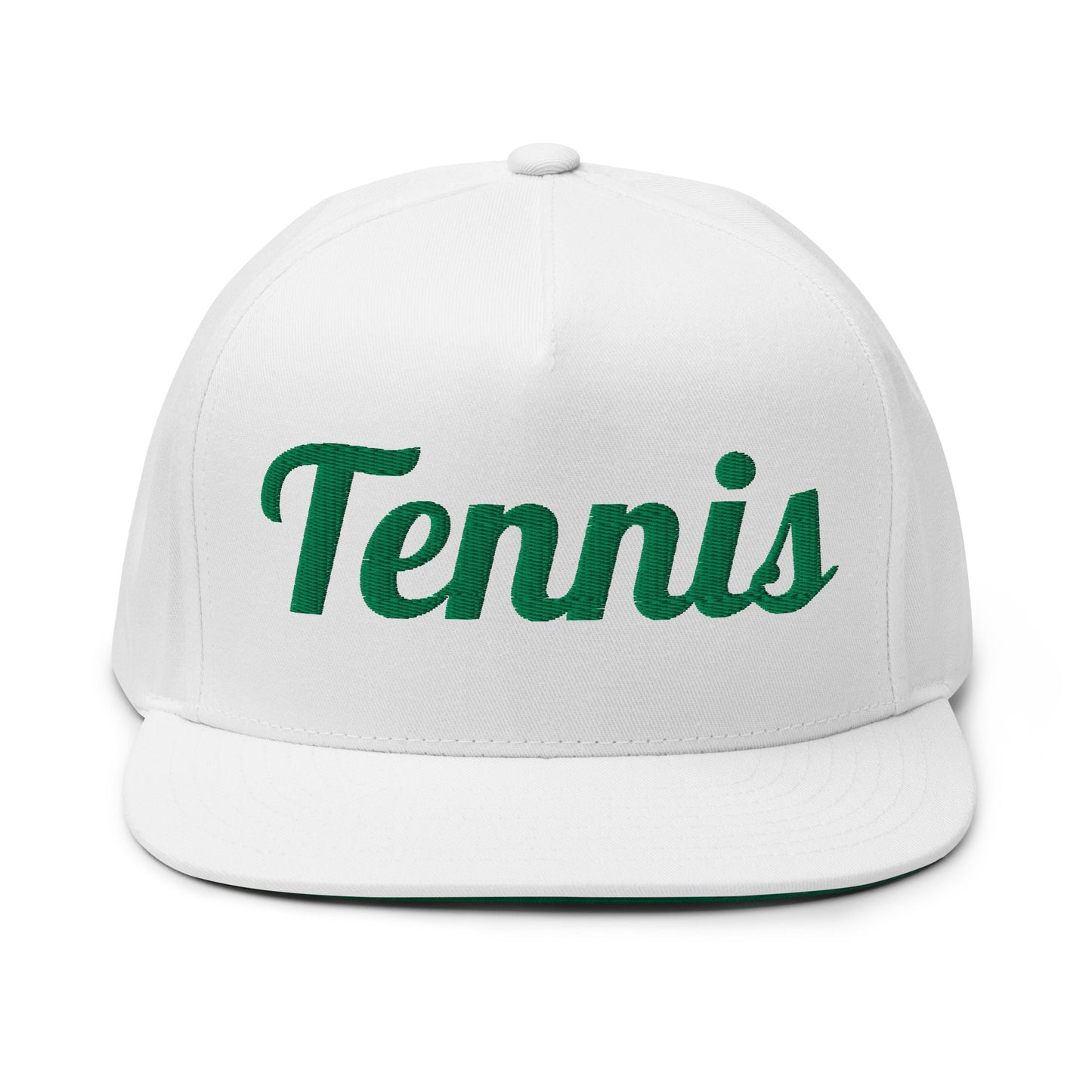 TENNIS Flat Bill Cap White - Golden Slam Tennis Apparel
