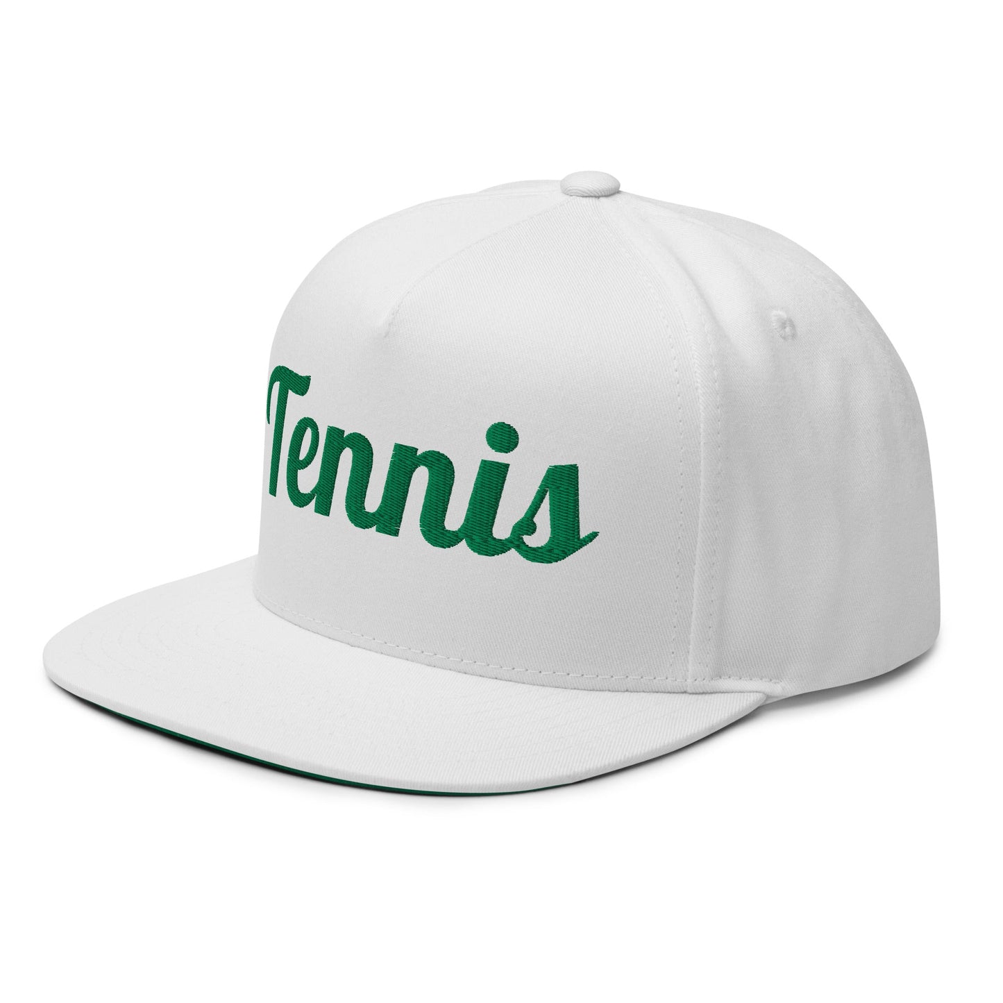 TENNIS Flat Bill Cap White - Golden Slam Tennis Apparel